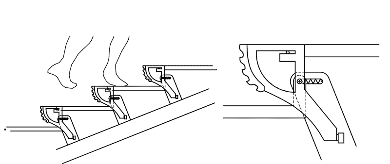 段鼻押上機構－２　通常時～浸水時　アニメーション