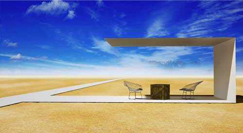 みじんこ総研のコンセプトアート「砂漠の休憩コーナー」